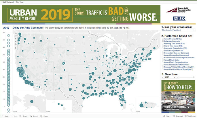 congestion map of US